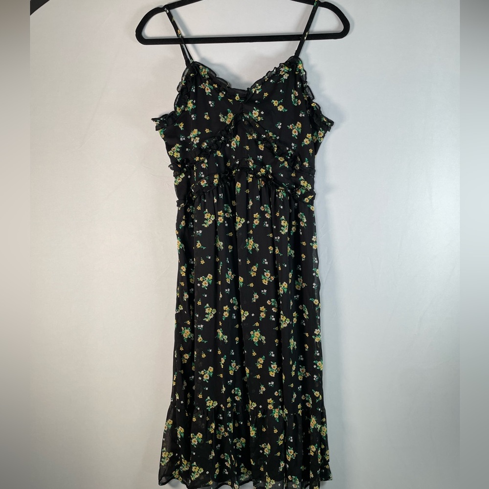 Black floral dress size 4-6 (M)